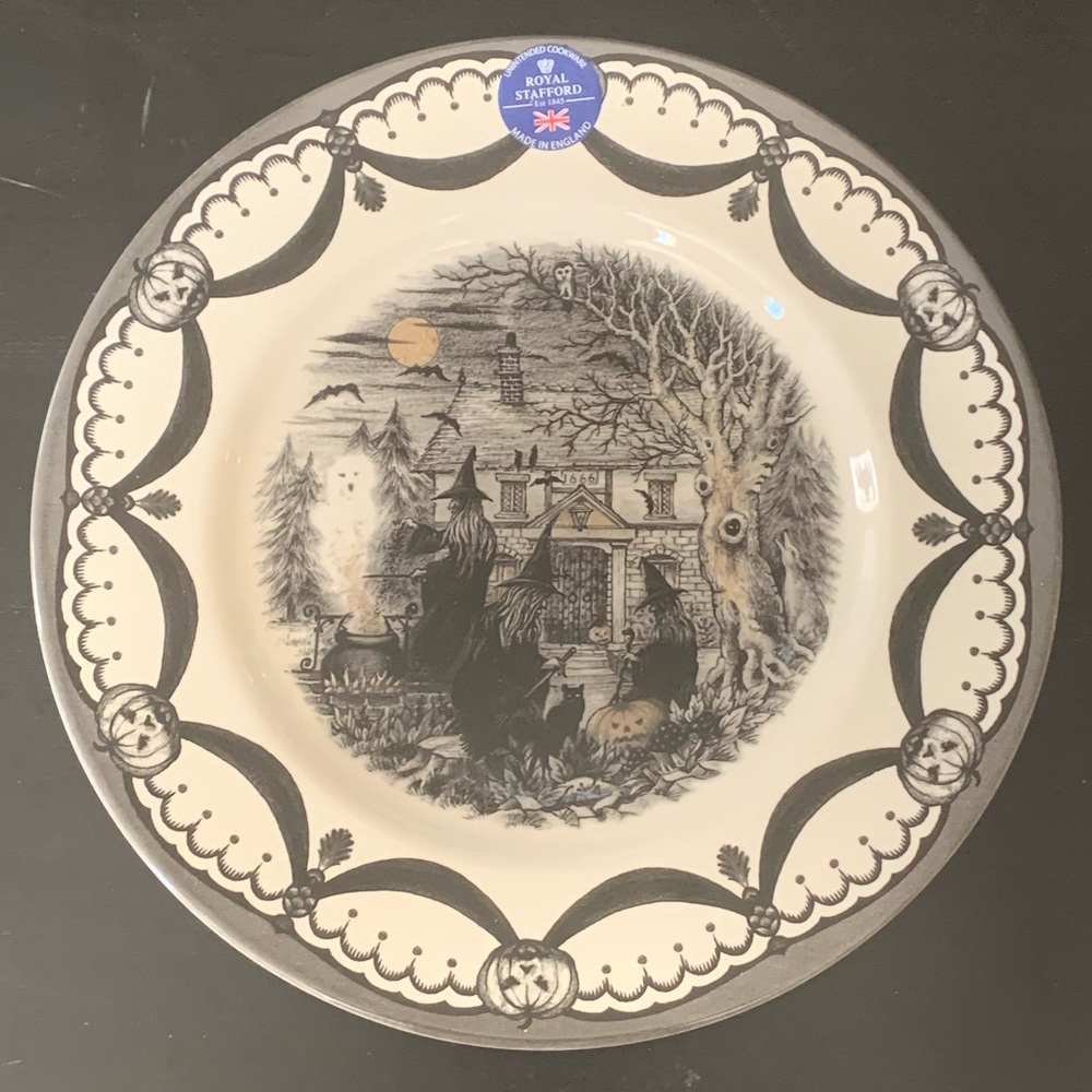 Royal Stafford Coven 11” Halloween Dinner Plate - Witches Cauldron Ghost